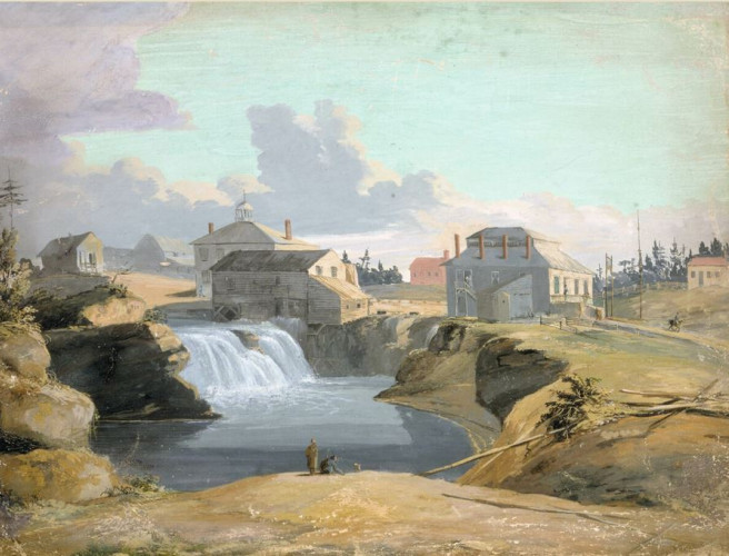 Chaudière Falls, Hull by Henry DuVernet 1823