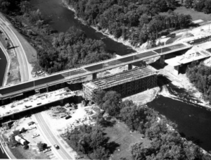 Heron Road Bridge After The Collapse, 1966