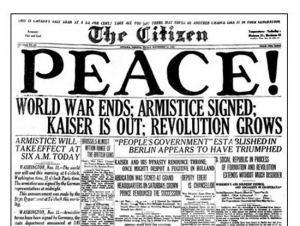 Front Page of The Citizen, 11 November 1918, 
