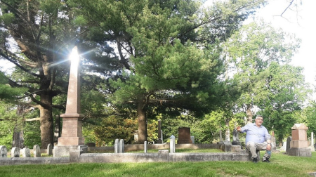 Nicolas McCarthy speaking about one of the monuments.