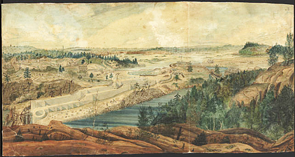 Masonry of three lower locks at Kingston Mills completed 1835