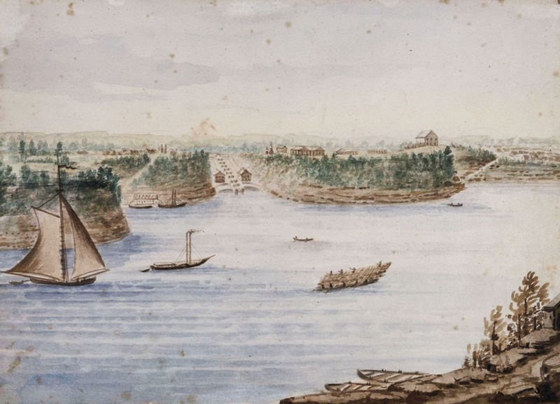 John Burrows - c. 1832 - Ottawa Locks, Rideau Canal (watercolour)