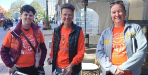 Emma Kent (l) and Karen Lynn Ouellette (r) with former Ottawa councillor Catherine McKenney.