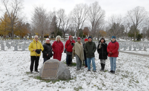 A Beechwood Cemetery walking tour just before Remembrance Day included a fox sighting, below, beside the grave of First World War prime minister Sir Robert Borden.