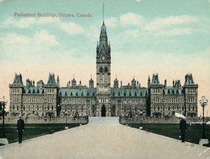 Original Centre Block on Parliament Hill, Ottawa, Canada. Destroyed by fire in 1916.