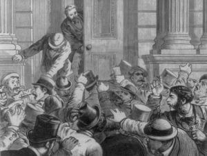 Closing the doors of the New York Stock Exchange, 20 September 1873.